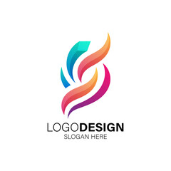 Obraz premium 3d hvac logo design with fire and ice 