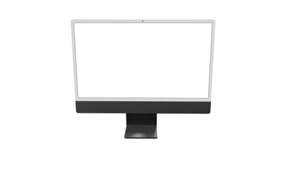 Computer display with blank white screen 3d - modern
