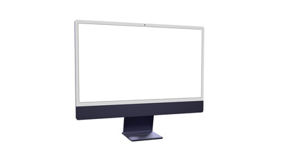 computer monitor with white blank screen - modern