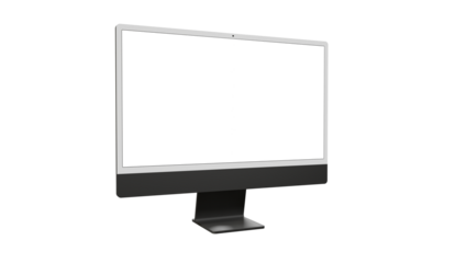 Computer monitor display with empty screen isolated on transparent background. - modern