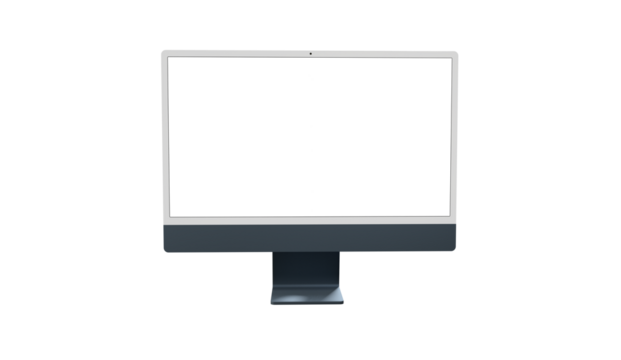computer monitor with white blank screen - modern