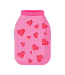 pink jar with hearts