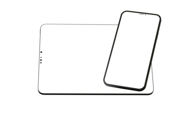 tablet pc - Modern black tablet computer isolated on white background. - mockup