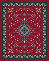 Persian rug carpet damask turkish pattern