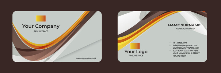 Double-sided creative business card template. Landscape orientation and horizontal layout. Vector illustration