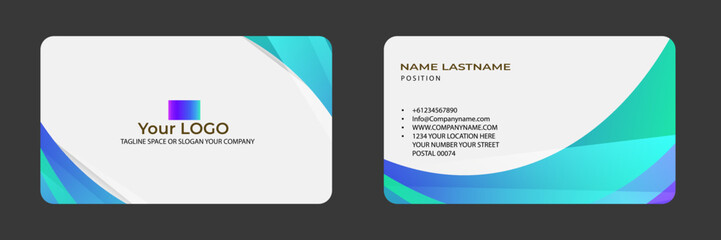 Creative modern business card template. Colourful business card. Corporate visiting card for your company. Double sided vector illustration design.