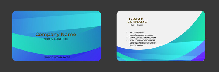 Creative modern business card template. Colourful business card. Corporate visiting card for your company. Double sided vector illustration design.