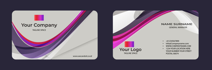 Creative modern business card template. Colourful business card. Corporate visiting card for your company. Double sided vector illustration design.