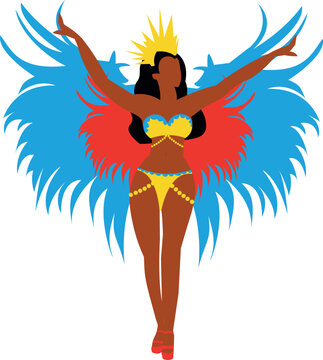 Carnaval R&radic;&ne;o de Janeiro Brasil. Ilustraci&radic;&ge;n mujer bailando