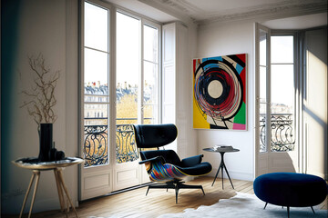 Parisian living-room - obrazy, fototapety, plakaty