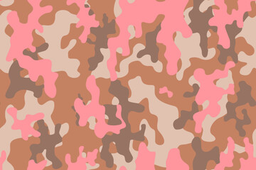 Full seamless pink camouflage print texture pattern vector for decor and textile. Army masking design for skin fashion fabric and wallpaper.