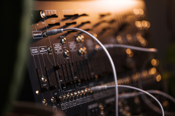 Vintage synthesizer close up