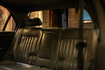 gray luxury leather interior in the car
