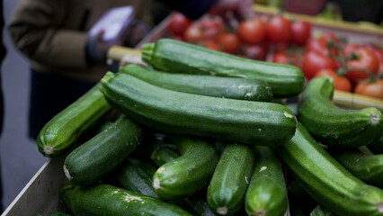 Zucchini vegetables on display at food street market2