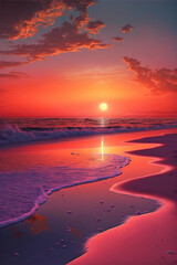 Naklejka premium sunset at the beach