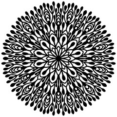 simple mandala with abstract ornaments for printing on a white background, Vector art. vector mandala