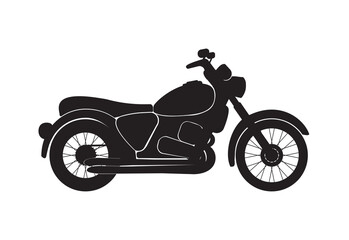 Obraz premium Chopper motorcycle vector icon, black on white background
