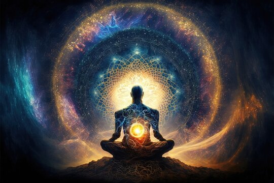 The Source Of Consciousness, Energy Of The Universe, Life Force, Prana, The Mind Of God And Spirituality. Generative AI