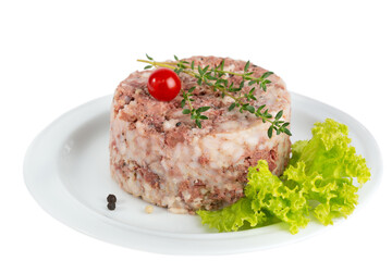 Canned rice porridge with meat, tomato and thyme