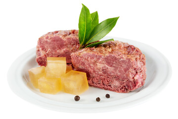 Canned pork jelly with seasonings with pepper