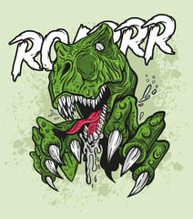 Obraz premium Hand drawn vector dinosaur for printing on t-shirts or other surfaces