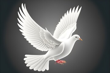 White dove icon, peace concept.