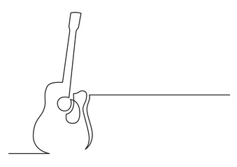 continuous line drawing acoustic guitar - PNG image with transparent background - obrazy, fototapety, plakaty