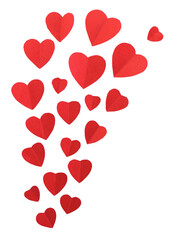 Valentine's day concept. Paper red hearts