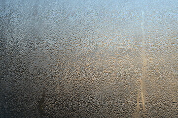 condensation on the window glass. close-up