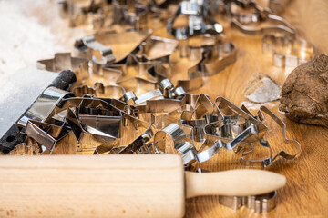 Shapes for making gingerbread cookies.