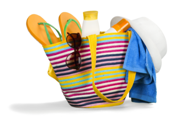 beach bag with leisure items