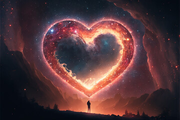 Heart of the Universe, Heart, Valentine, Space, Generative AI