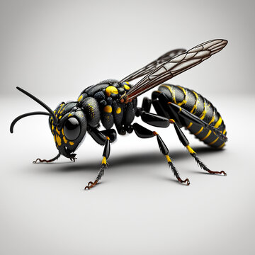 Black Wasp full body image with white background ultra realistic



