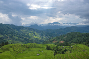 Mountain scenery and terraced fields