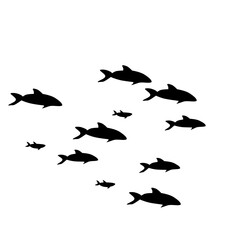 Fish Group Silhouette