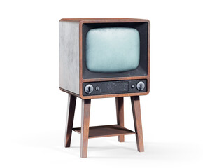 Wooden vintage TV set with legs - studio shot