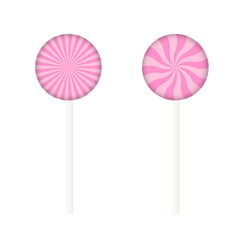 Candy swirl rays on white. Pink  spiral.  Love Concept.Vector illustration