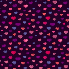 Fototapeta na wymiar Seamless pattern hearts on Valentine’s Day