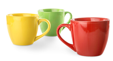 Colorful ceramic coffee and tea cups