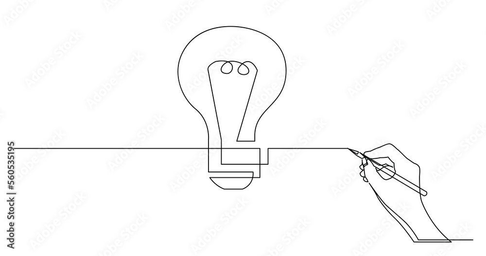 Wall mural hand drawing business concept sketch of light bulb - PNG image with transparent background