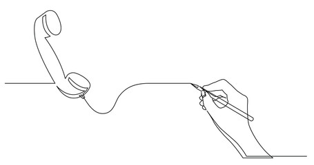 hand drawing business concept sketch of phone receiver - PNG image with transparent background
