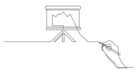 hand drawing business concept sketch of presentation board with falling diagram - PNG image with transparent background