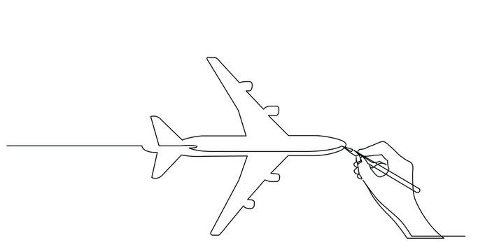 hand drawing business concept sketch of passenger airplane 2 - PNG image with transparent background