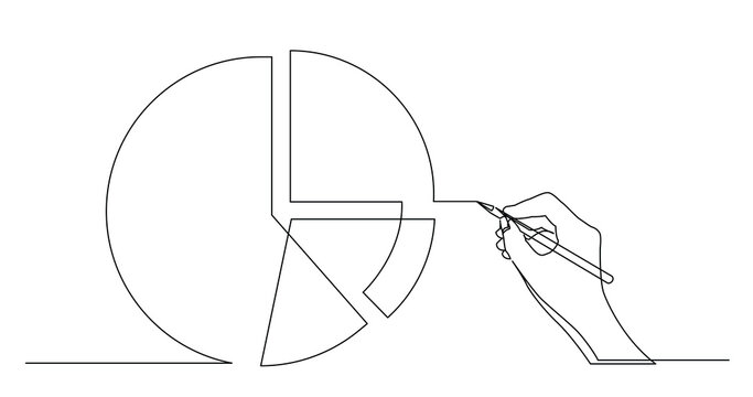 hand drawing business concept sketch of pie chart - PNG image with transparent background
