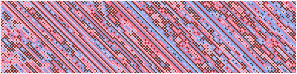 Multicolor truchet tiling connections illustration