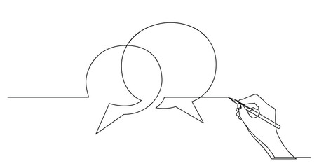 hand drawing business concept sketch of speech bubbles - PNG image with transparent background
