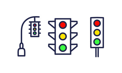 Traffic light icon set