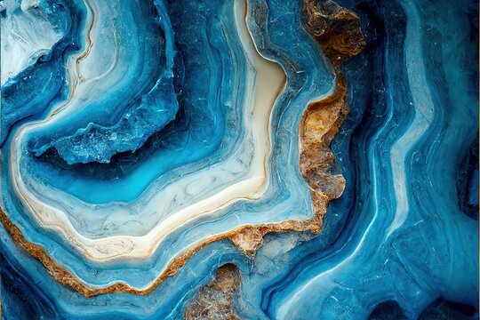 Blue onyx stone texture slab abstract background. Generative AI