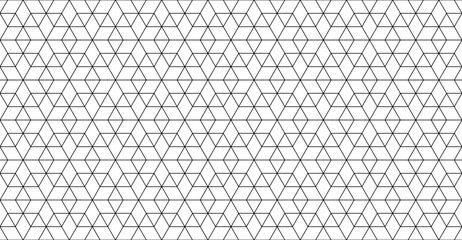 Geometric seamless pattern with thin line six pointed stars vector illustration