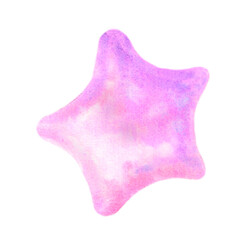 Purple watercolor air balloon star, isolated on white background. Balloons for children's design, kids room, nursery, birthday card, invitation, greeting, poster.